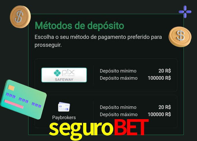 O cassino segurobet oferece uma grande variedade de métodos de pagamento